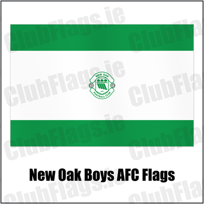 New Oak Boys AFC Flags with the club crest and colours, Carlow Football - ClubFlags.ie