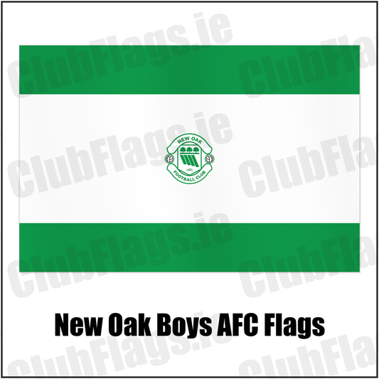 New Oak Boys AFC Flags with the club crest and colours, Carlow Football - ClubFlags.ie