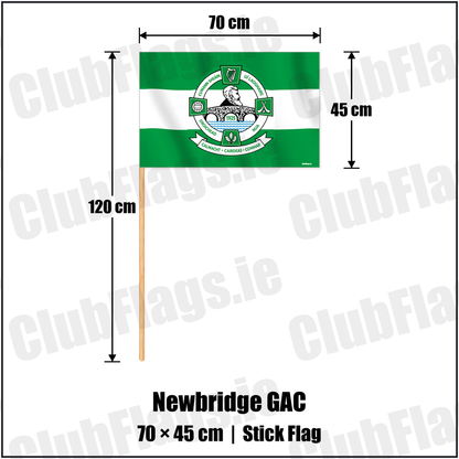 Newbridge GAC 45cm x 70cm Stick Flag with the verified club crest and colours, Derry GAA - ClubFlags.ie