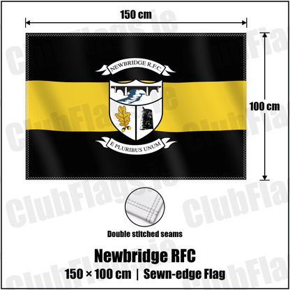 Newbridge RFC 100cm x 150cm Flag (sewn on the edges) with the club crest and colours, Kildare Rugby - ClubFlags.ie