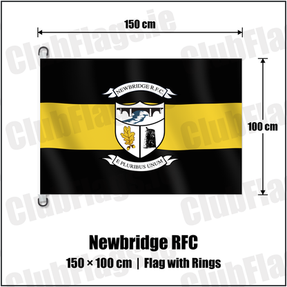 Newbridge RFC 150cm x 100cm Flag Pole Flag with Rings with the club crest and colours, Kildare Rugby - ClubFlags.ie