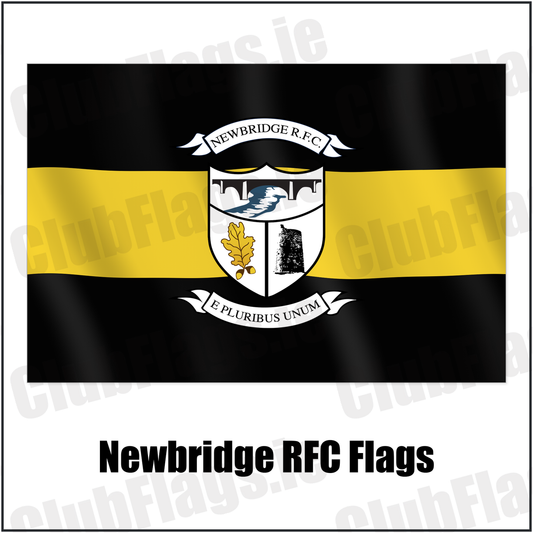 Newbridge RFC Flags with the club crest and colours, Kildare Rugby - ClubFlags.ie
