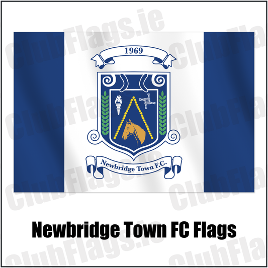 Newbridge Town FC Flags with the club crest and colours, Kildare Football - ClubFlags.ie