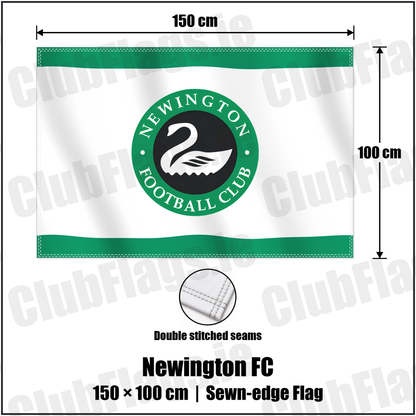 Newington FC 100cm x 150cm Flag (sewn on the edges) with the club crest and colours, Antrim Football - ClubFlags.ie
