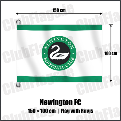 Newington FC 150cm x 100cm Flag Pole Flag with Rings with the club crest and colours, Antrim Football - ClubFlags.ie