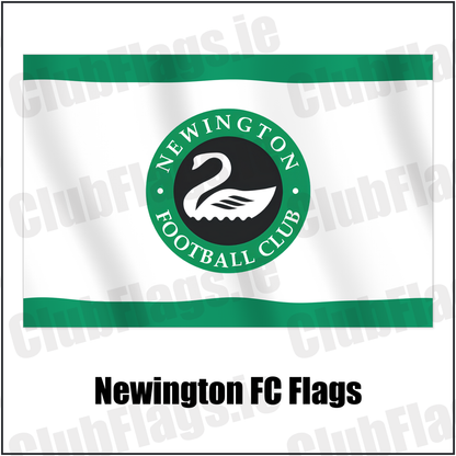 Newington FC Flags with the club crest and colours, Antrim Football - ClubFlags.ie
