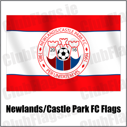 Newlands/Castle Park FC Flags with the club crest and colours, Dublin Football - ClubFlags.ie