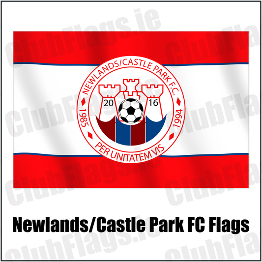 Newlands/Castle Park FC Flags with the club crest and colours, Dublin Football - ClubFlags.ie