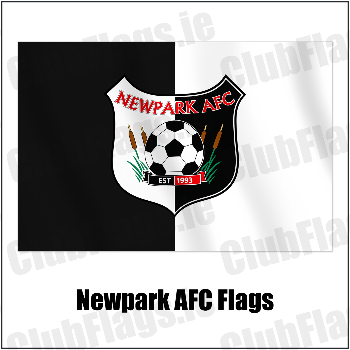 Newpark AFC Flags with the verified club crest and colours, Kilkenny Football - ClubFlags.ie