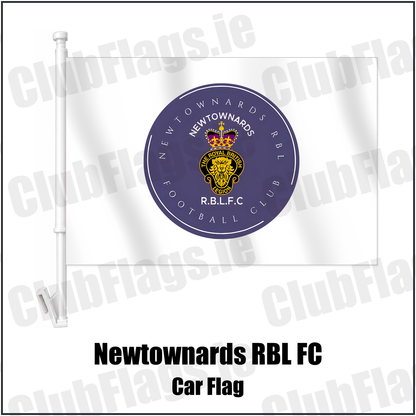 Newtownards RBL FC Car Flag with the club crest and colours, Down Football - ClubFlags.ie