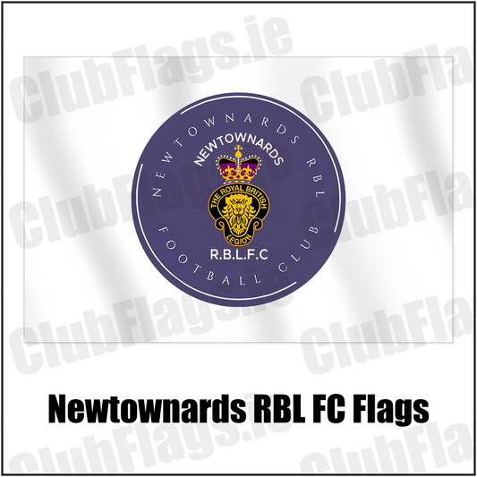 Newtownards RBL FC Flags with the club crest and colours, Down Football - ClubFlags.ie