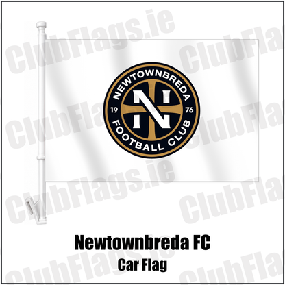 Newtownbreda FC Car Flag with the club crest and colours, Down Football - ClubFlags.ie