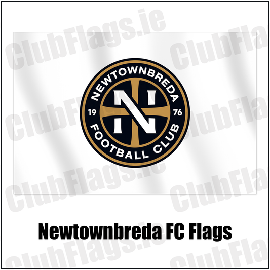 Newtownbreda FC Flags with the club crest and colours, Down Football - ClubFlags.ie