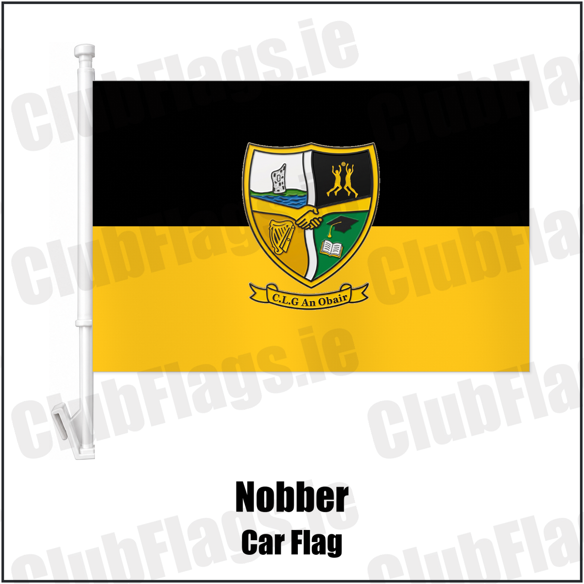 Nobber Car Flag with the club crest and colours, Meath GAA - ClubFlags.ie