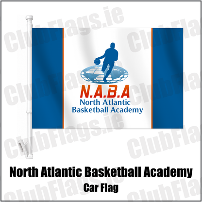 North Atlantic Basketball Academy Car Flag with the club crest and colours, Dublin Basketball - ClubFlags.ie