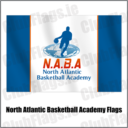 North Atlantic Basketball Academy Flags with the club crest and colours, Dublin Basketball - ClubFlags.ie