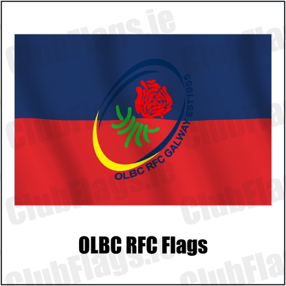 OLBC RFC Flags with the verified club crest and colours, Galway Rugby - ClubFlags.ie