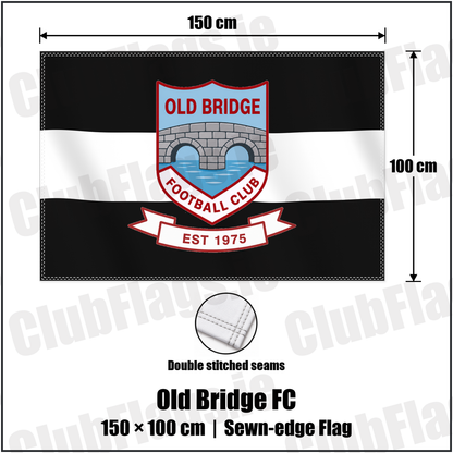 Old Bridge FC 100cm x 150cm Flag (sewn on the edges) with the club crest and colours, Tipperary Football - ClubFlags.ie