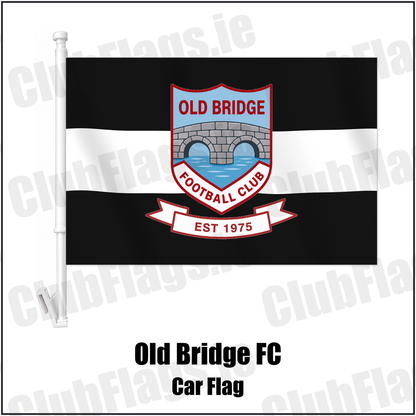 Old Bridge FC Car Flag with the club crest and colours, Tipperary Football - ClubFlags.ie
