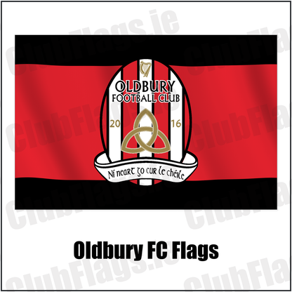 Oldbury FC Flags with the club crest and colours, Dublin Football - ClubFlags.ie