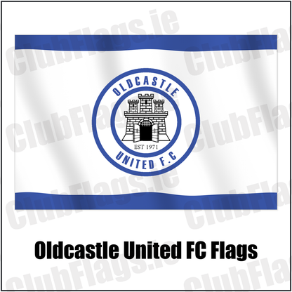 Oldcastle United FC Flags with the club crest and colours, Meath Football - ClubFlags.ie
