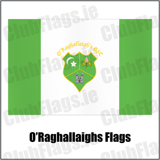 O’Raghallaighs Flags with the club crest and colours, Louth GAA - ClubFlags.ie