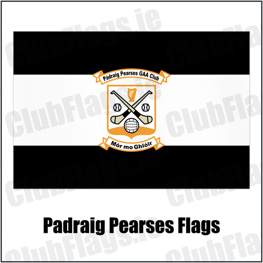 Padraig Pearses Flags with the club crest and colours, Galway GAA - ClubFlags.ie