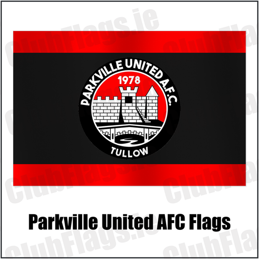Parkville United AFC Flags with the club crest and colours, Carlow football - ClubFlags.ie