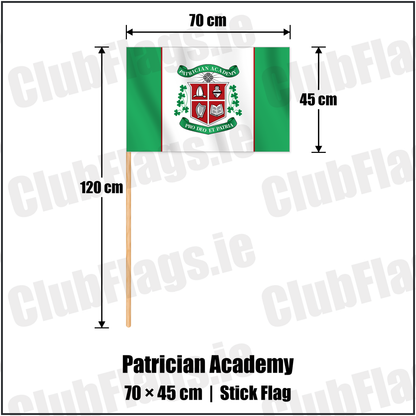 Patrician Academy 45cm x 70cm Stick Flag with the club crest and colours, Cork GAA - ClubFlags.ie
