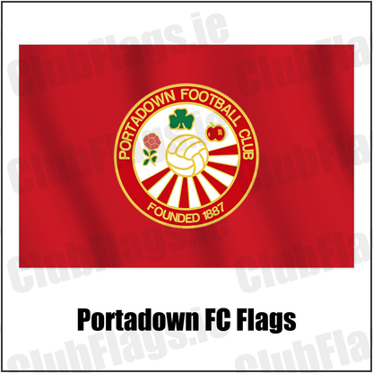 Portadown FC Flags with the club crest and colours, Armagh Football - ClubFlags.ie