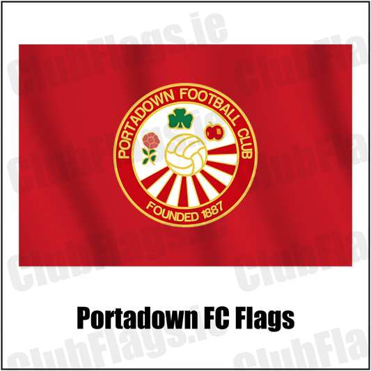 Portadown FC Flags with the club crest and colours, Armagh Football - ClubFlags.ie