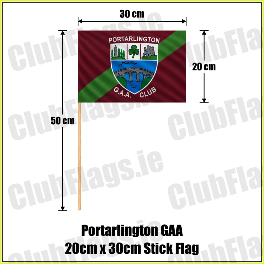 Portarlington GAA 20cm x 30cm Stick Flag - ClubFlags.ie