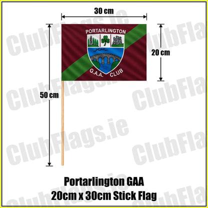 Portarlington GAA 20cm x 30cm Stick Flag - ClubFlags.ie