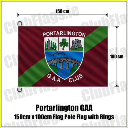 Portarlington GAA 150cm x 100cm Flag Pole Flag with Rings - ClubFlags.ie