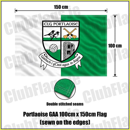 Portlaoise GAA 100cm x 150cm Flag (sewn on the edges) - ClubFlags.ie