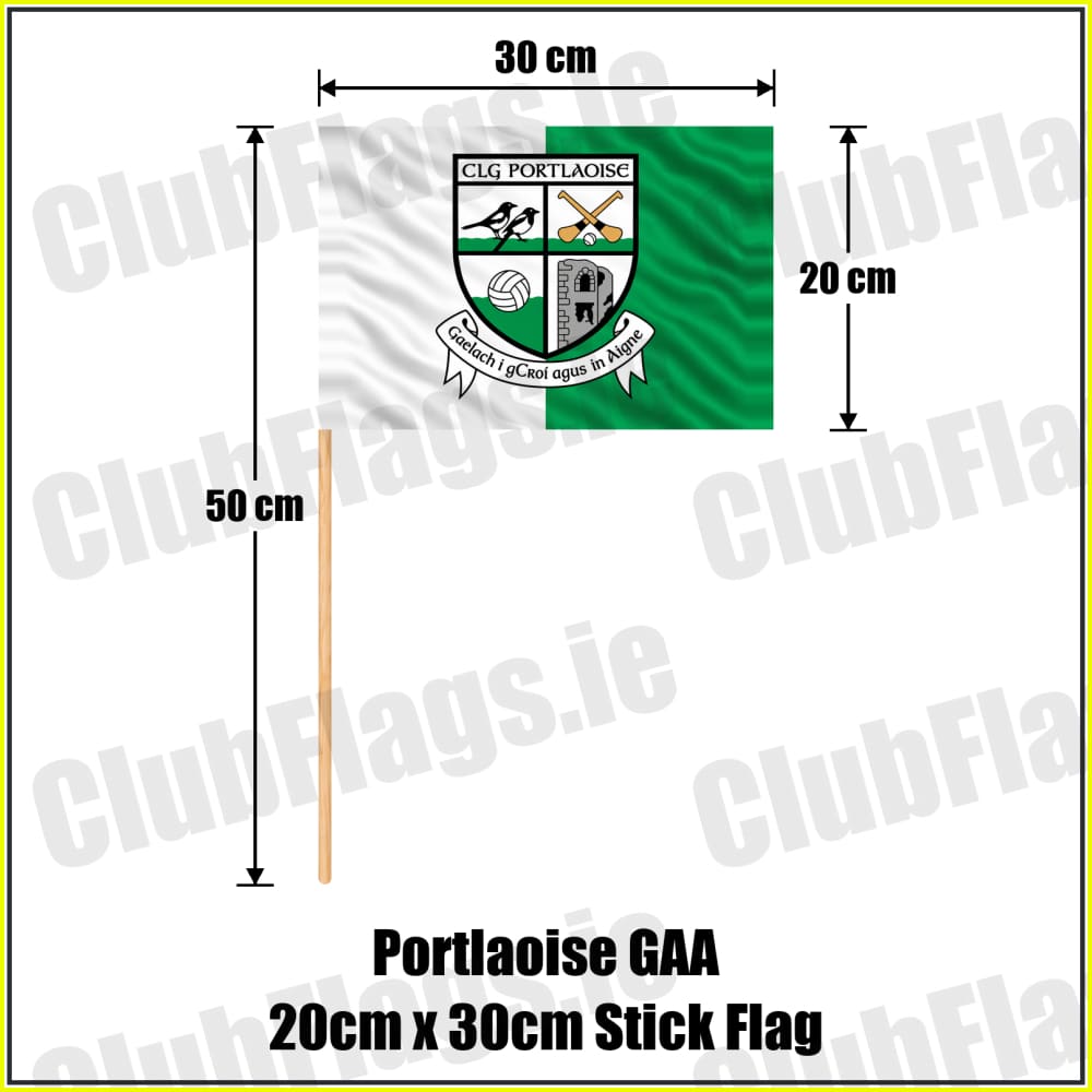 Portlaoise GAA 20cm x 30cm Stick Flag - ClubFlags.ie