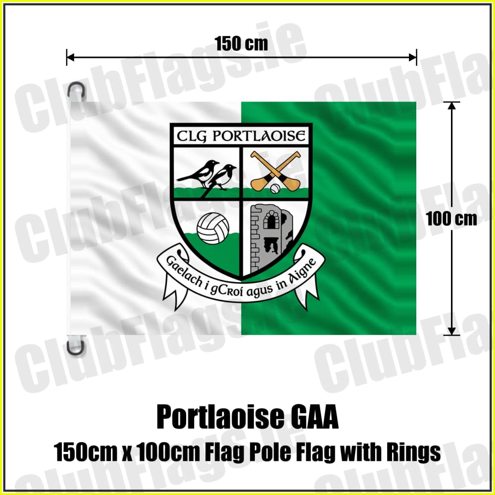 Portlaoise GAA 150cm x 100cm Flag Pole Flag with Rings - ClubFlags.ie