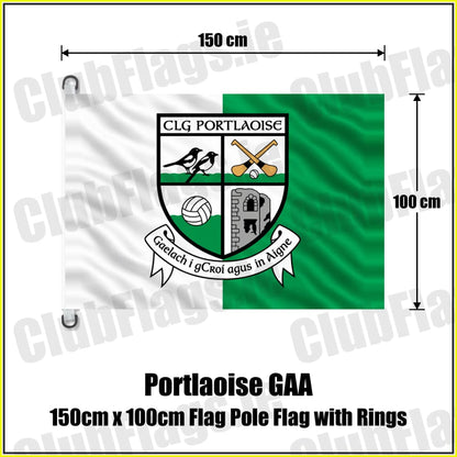 Portlaoise GAA 150cm x 100cm Flag Pole Flag with Rings - ClubFlags.ie