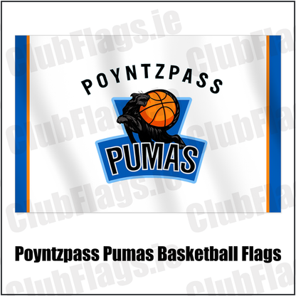 Poyntzpass Pumas Basketball Flags with the verified club crest and colours, Armagh Basketball - ClubFlags.ie