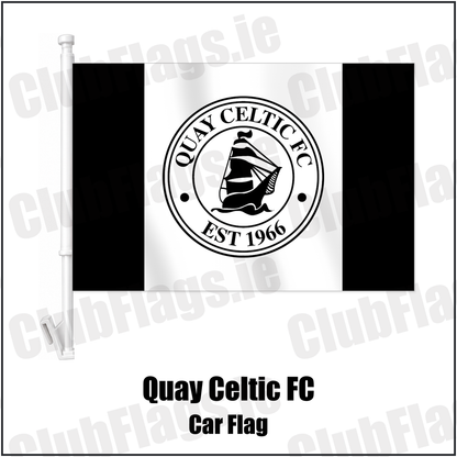 Quay Celtic FC Car Flag with the club crest and colours, Louth Football - ClubFlags.ie
