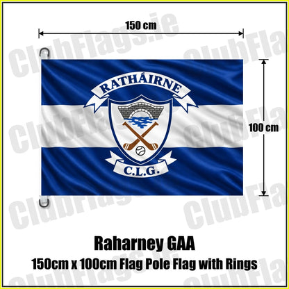 Raharney GAA 150cm x 100cm Flag Pole Flag with Rings - ClubFlags.ie