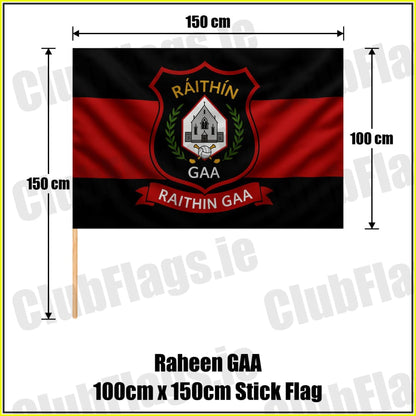 Raheen GAA 100cm x 150cm Stick Flag - ClubFlags.ie