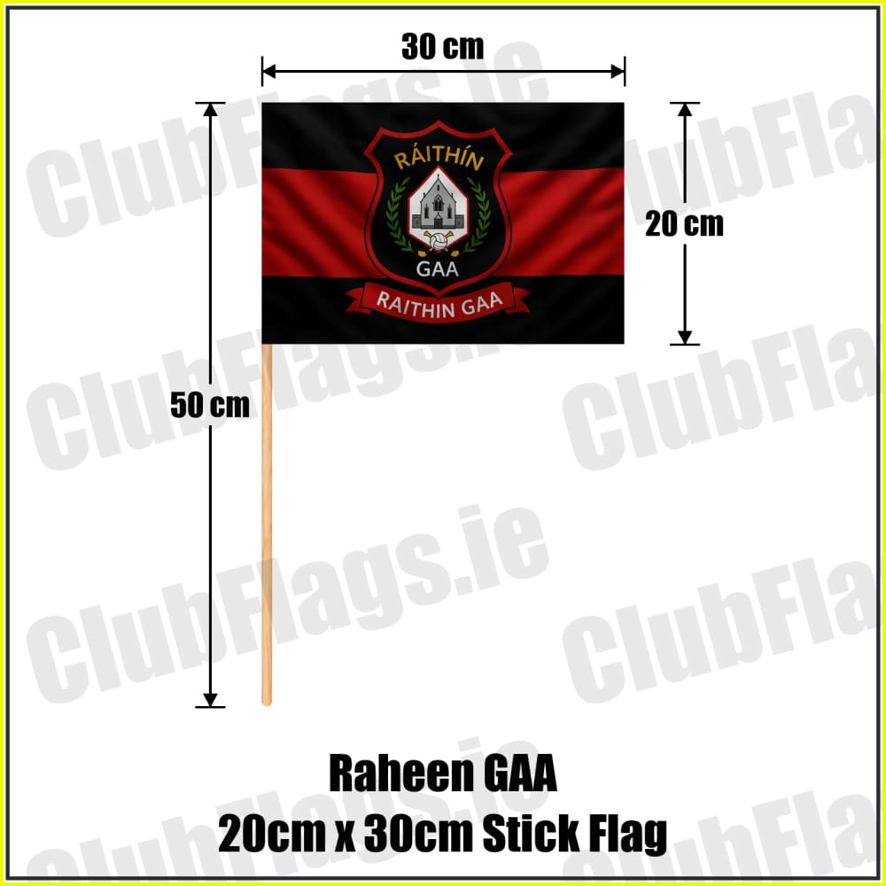 Raheen GAA 20cm x 30cm Stick Flag - ClubFlags.ie