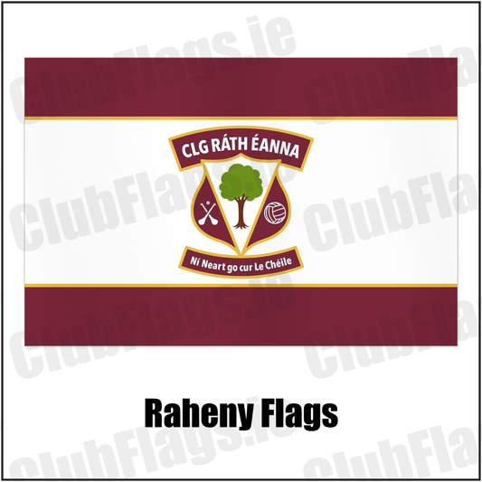 Raheny Flags with the club crest and colours, Dublin GAA - ClubFlags.ie