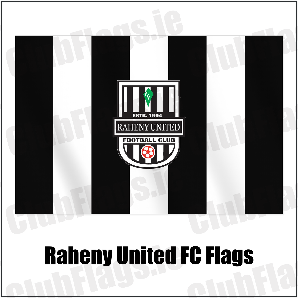 Raheny United FC Flags with the club crest and colours, Dublin Football - ClubFlags.ie