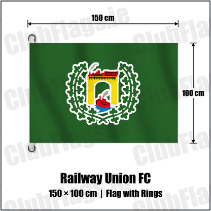 Railway Union FC 150cm x 100cm Flag Pole Flag with Rings with the club crest and colours, Dublin Football - ClubFlags.ie