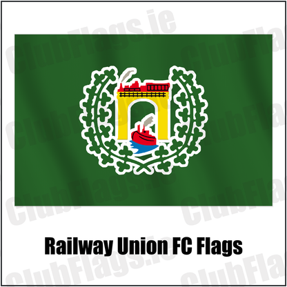 Railway Union FC Flags with the club crest and colours, Dublin Football - ClubFlags.ie