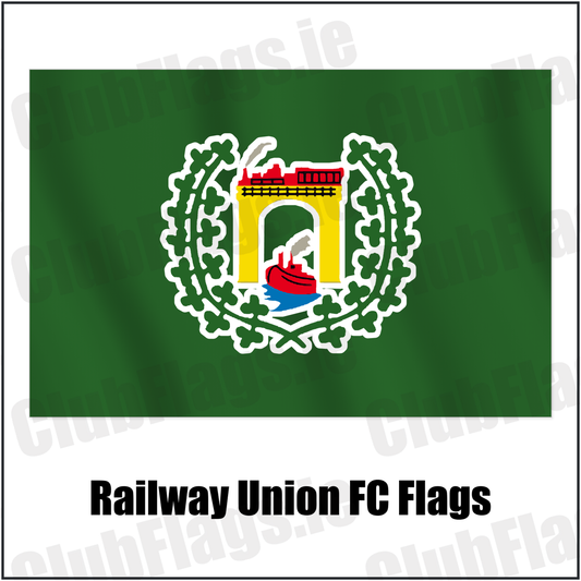 Railway Union FC Flags with the club crest and colours, Dublin Football - ClubFlags.ie