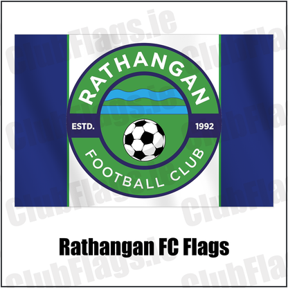 Rathangan FC Flags with the club crest and colours, Kildare Football - ClubFlags.ie