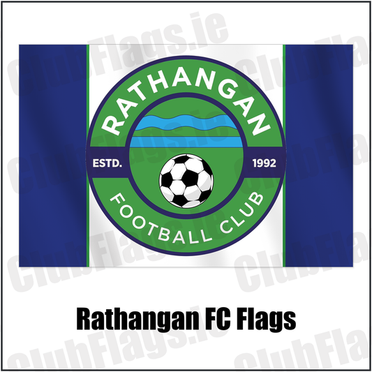 Rathangan FC Flags with the club crest and colours, Kildare Football - ClubFlags.ie
